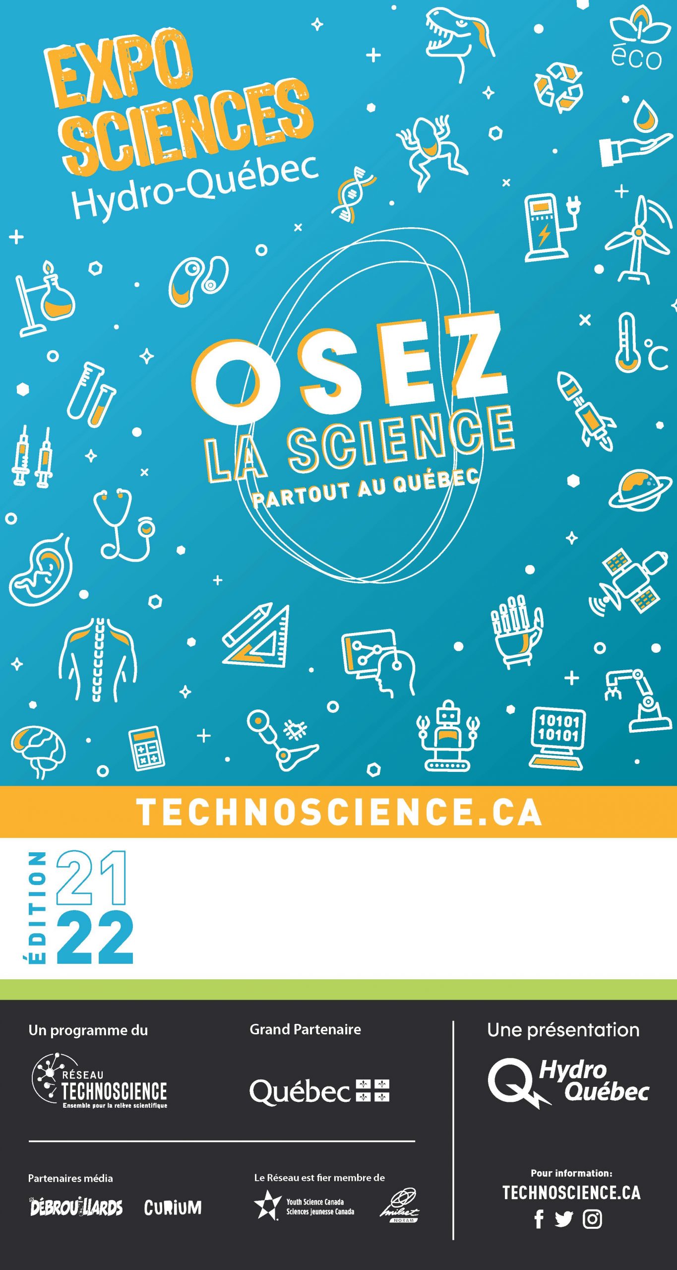 Affiche officielle des Expo-sciences Édition 2021-2022
